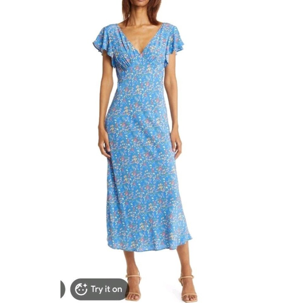Rails Kenz Midi Maxi Dress Floral Size Xs boho chic romantic Cottage core Fairy